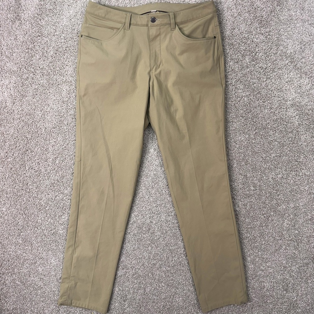Lululemon Pants Mens 32 ABC Pant Slim Warpstreme Khaki Tan Stretch EUC